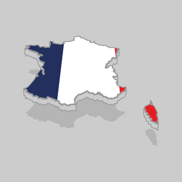 istock Isolated 3d map with the flag of France 1313017506