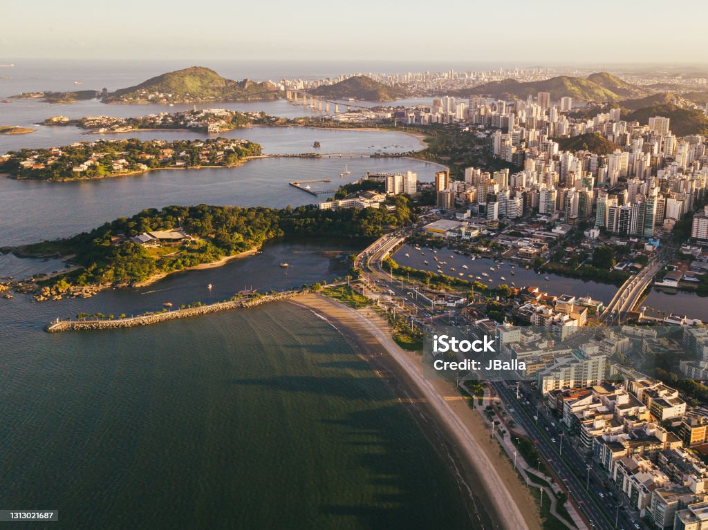 Aerial view of the Vitória city in Espírito Santo - Brasil Vitoria - Brazil Stock Photo