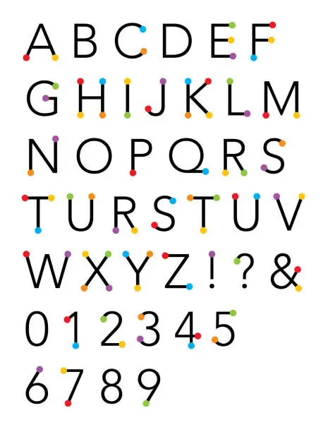 Vector illustration of Colorful Spots Alphabet