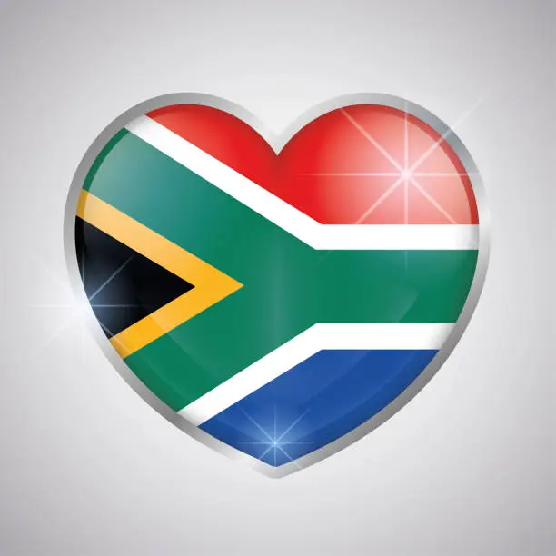 Vector illustration of Isolated heart with the heart of South Afrika