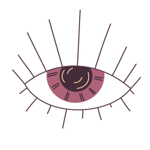 istock The all-seeing eye for palmistry is isolated on white background. Flat illustration with lines. Esoteric vector. Vector hand drawing. A mystical drawing. Isolated illustration. 1313030908