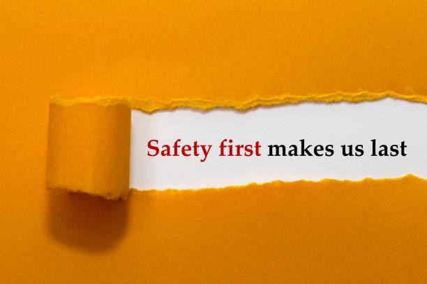 istock Safety First Makes Us Last Written Under Orange Torn Paper 1313033214
