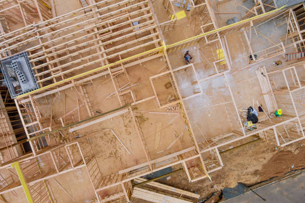 istock Panorama view framing unfinished of a apartment residential construction wall 1313050021