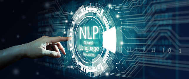 Concepto de tecnología de computación cognitiva de procesamiento de lenguaje natural PNL. photo