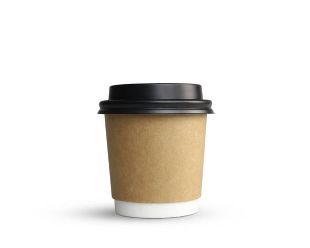 istock Coffee paper cup brown color isolated on white background with clipping paths. 1313054482