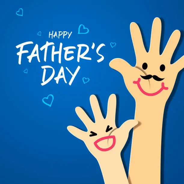 Vector illustration of Father’s Day with Hands
