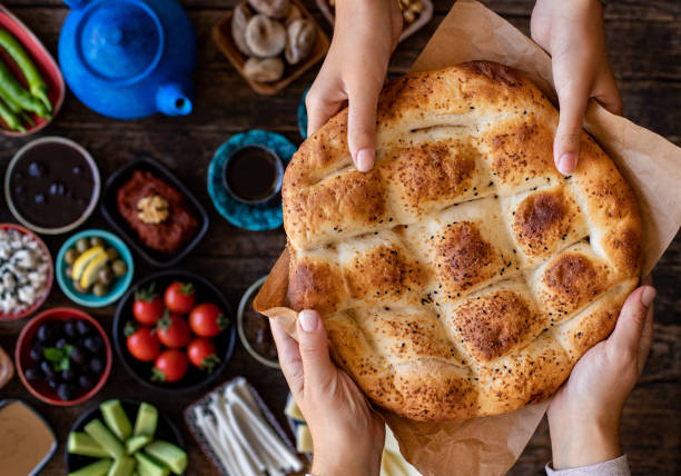 Ramadan pita on the table for suhoor and iftar.
