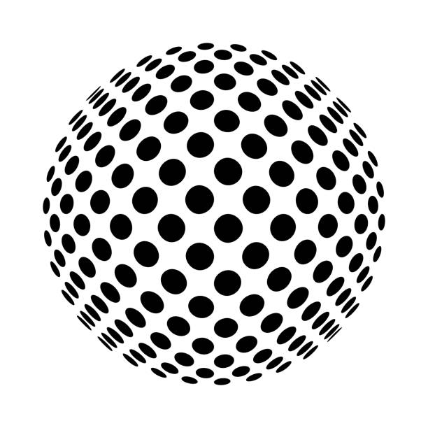 Dotted sphere Vector abstract sphere. Carefully layered and grouped for easy editing. op art stock illustrations