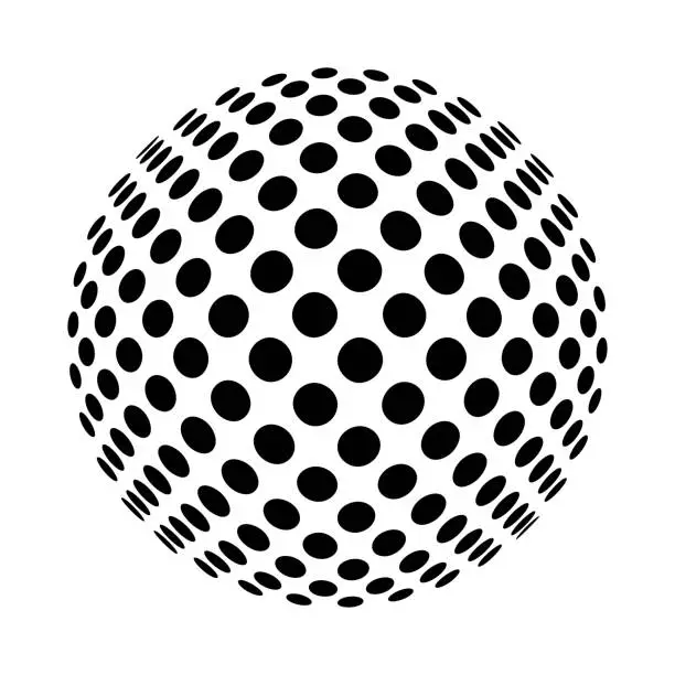 Vector illustration of Dotted sphere