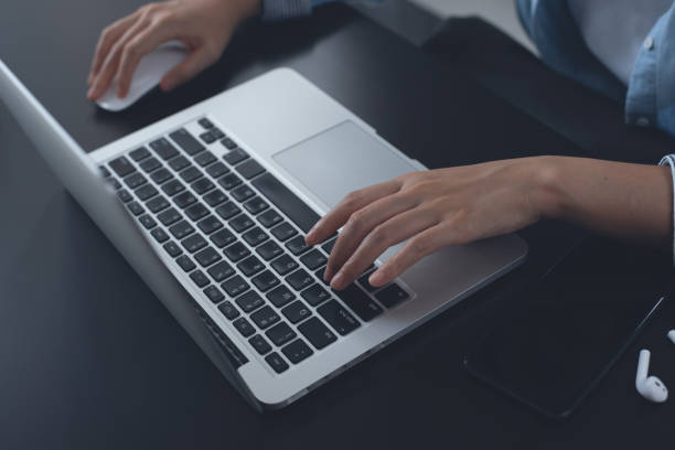 istock Business woman working on laptop computer 1313070813