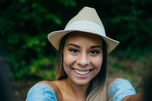 istock Happy woman hiking in mountains 1313072485