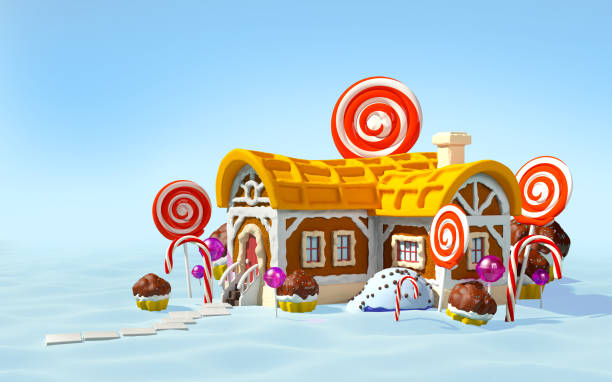 istock gingerbread house snow field 1313073432