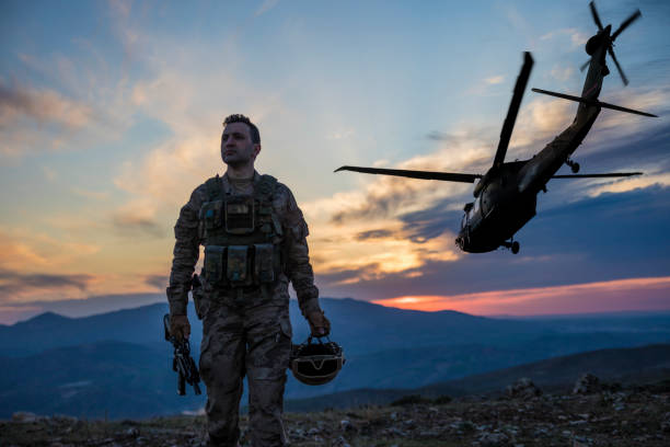 istock Military Mission at sunset 1313075416