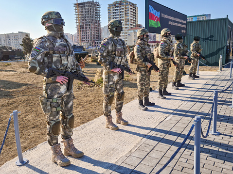 Baku, Azerbaijan - 04-16-2021: Azerbaijan soldiers model