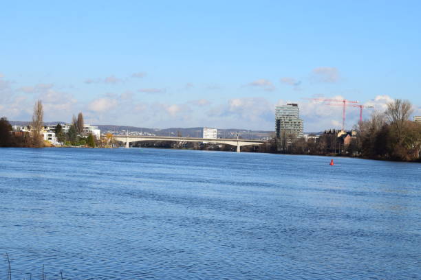 istock Mosel with white bridge at Koblenz-Metternich 1313077506