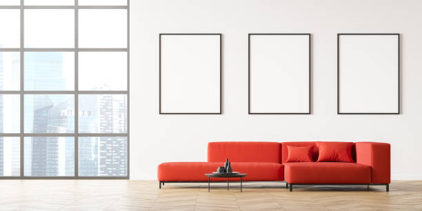 istock Cozy interior of waiting room with three posters 1313080631