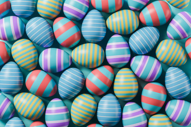 istock Coloured eggs in foil on a blue background 1313080678