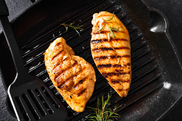 istock Grilled Chicken Fillet on grill pan 1313081738