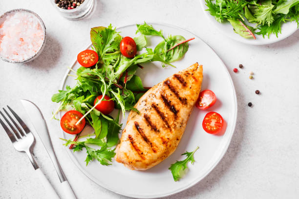 istock Healthy keto lunch with grilled chicken 1313081808