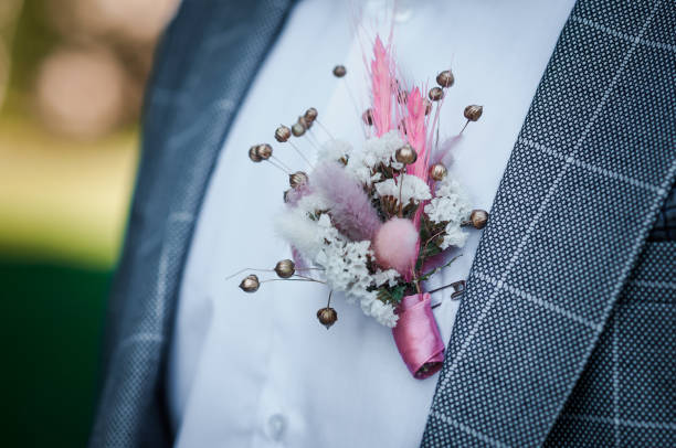 istock Boutonniere on the groom's jacket 1313088094