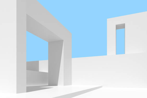 3D illustration of abstract architecture background, Minimal architectural poster.
