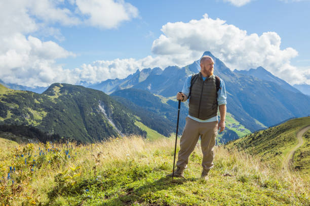 istock Male hiker in the hills in Austrian Alpine Mountains 1313098821