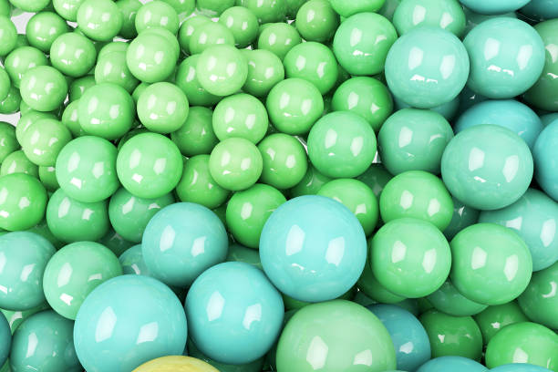 istock Background with green balls. 3d round spheres. Geometric design elements circle ball pattern. 1313100999