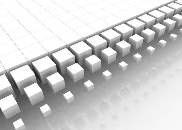 istock Abstract composition of white cubes as background and texture.. 3D rendering. Creative background or wallpaper surface made of light and shadow. 1313101104