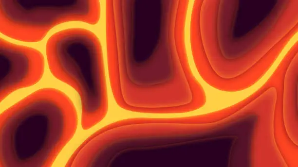 Vector illustration of Layered vector glowing illustration - Lava flows.