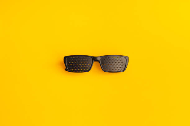 istock Glasses to improve eyesight. Black plastic glasses 1313104301