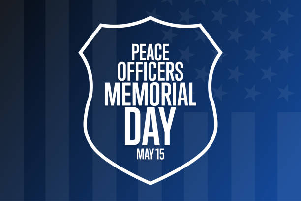 Peace Officers Memorial Day. May 15. Holiday concept. Template for background, banner, card, poster with text inscription. Vector EPS10 illustration. Peace Officers Memorial Day. May 15. Holiday concept. Template for background, banner, card, poster with text inscription. Vector EPS10 illustration national police week stock illustrations