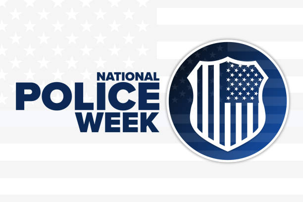 National Police Week. Holiday concept. Template for background, banner, card, poster with text inscription. Vector EPS10 illustration. National Police Week. Holiday concept. Template for background, banner, card, poster with text inscription. Vector EPS10 illustration national police week stock illustrations