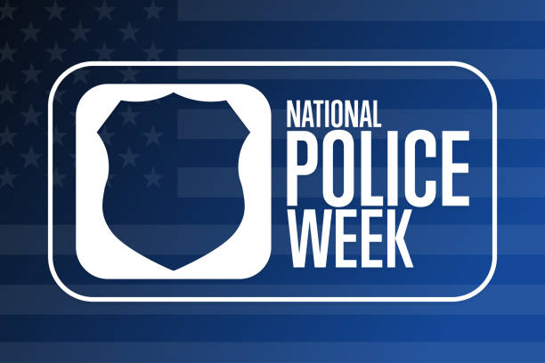 National Police Week. Holiday concept. Template for background, banner, card, poster with text inscription. Vector EPS10 illustration. National Police Week. Holiday concept. Template for background, banner, card, poster with text inscription. Vector EPS10 illustration national police week stock illustrations
