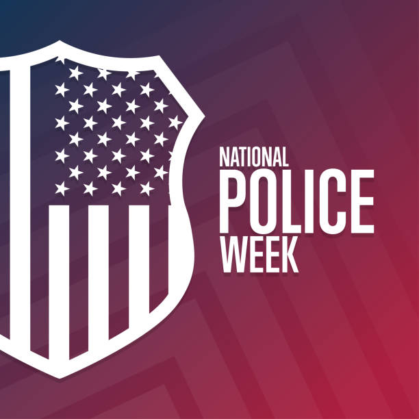 National Police Week. Holiday concept. Template for background, banner, card, poster with text inscription. Vector EPS10 illustration. National Police Week. Holiday concept. Template for background, banner, card, poster with text inscription. Vector EPS10 illustration national police week stock illustrations