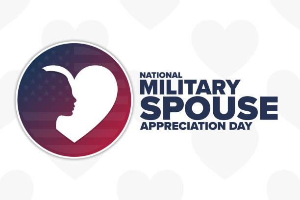 National Military Spouse Appreciation Day. Holiday concept. Template for background, banner, card, poster with text inscription. Vector EPS10 illustration. National Military Spouse Appreciation Day. Holiday concept. Template for background, banner, card, poster with text inscription. Vector EPS10 illustration wife stock illustrations