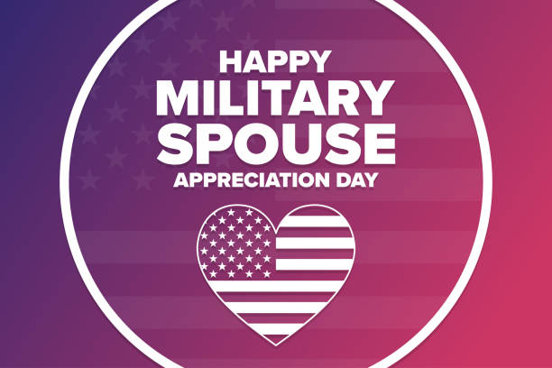 National Military Spouse Appreciation Day. Holiday concept. Template for background, banner, card, poster with text inscription. Vector EPS10 illustration. National Military Spouse Appreciation Day. Holiday concept. Template for background, banner, card, poster with text inscription. Vector EPS10 illustration wife stock illustrations