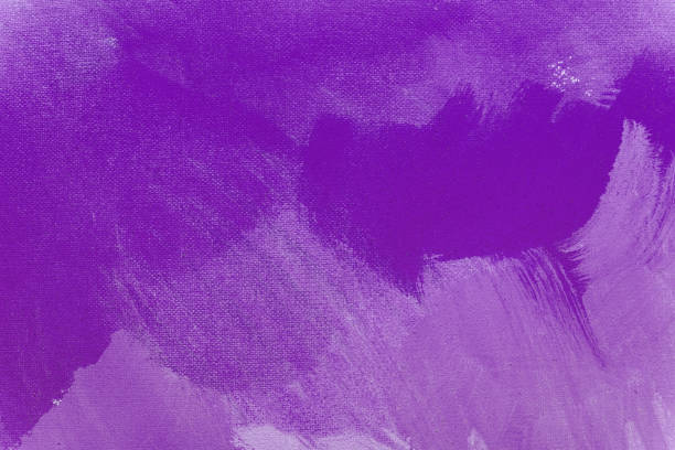 purple background painting on canvas, acrylic painting - oil painting fine art painting abstract brush stroke imagens e fotografias de stock