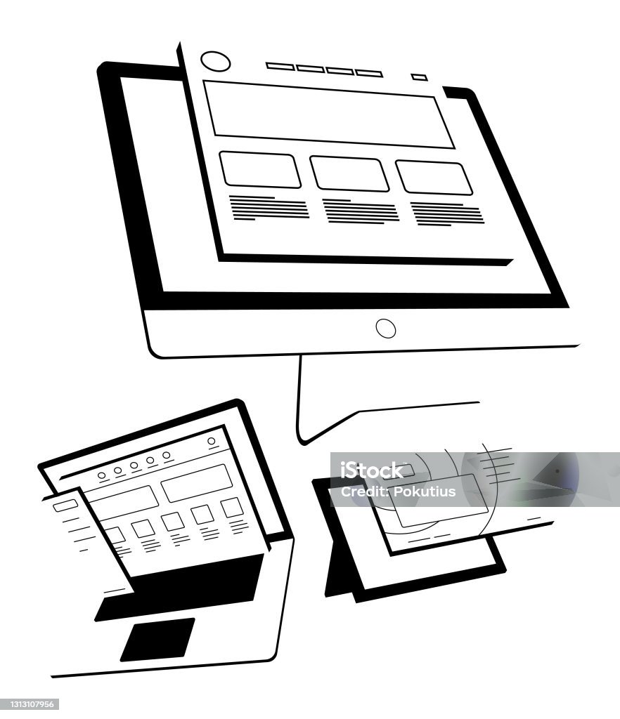 Different Laptop And Tablet Notebook Interface Design Ui Ux Developing ...