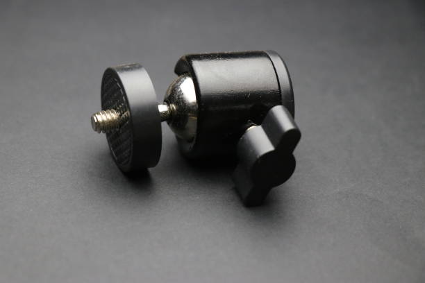 camera ball head to connect mobile and camera to tripod on white background