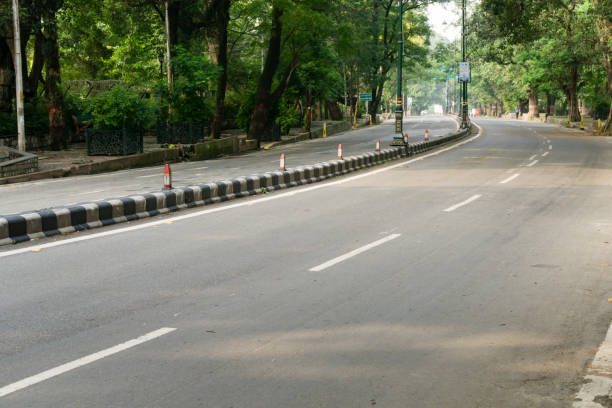istock An empty double lane road in north India during lockdown amid corona crisis. 1313108963