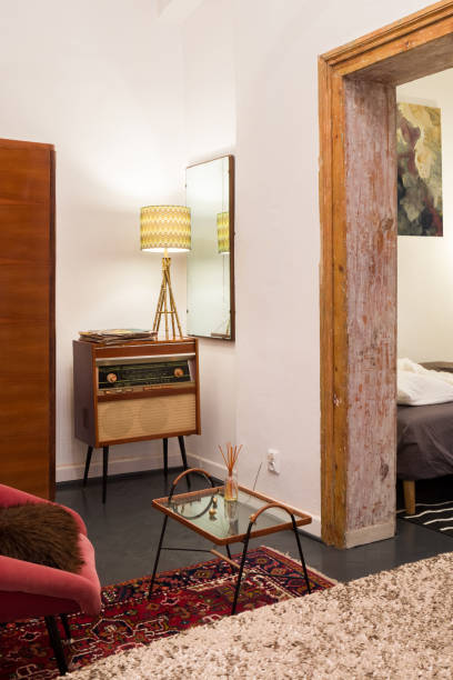 istock Vintage style radio in bedroom 1313109011