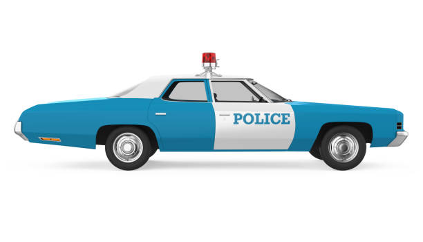 istock Vintage Police Car Isolated 1313109285