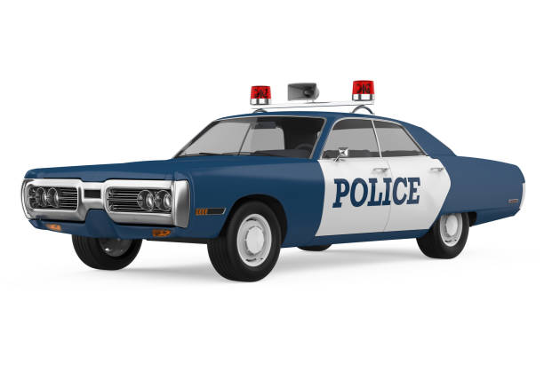 istock Vintage Police Car Isolated 1313109294