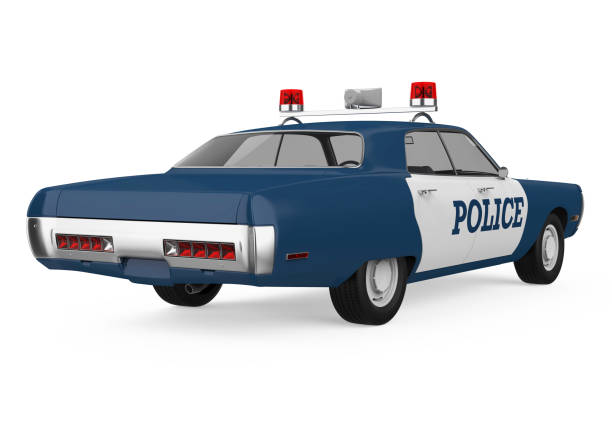 istock Vintage Police Car Isolated 1313109885