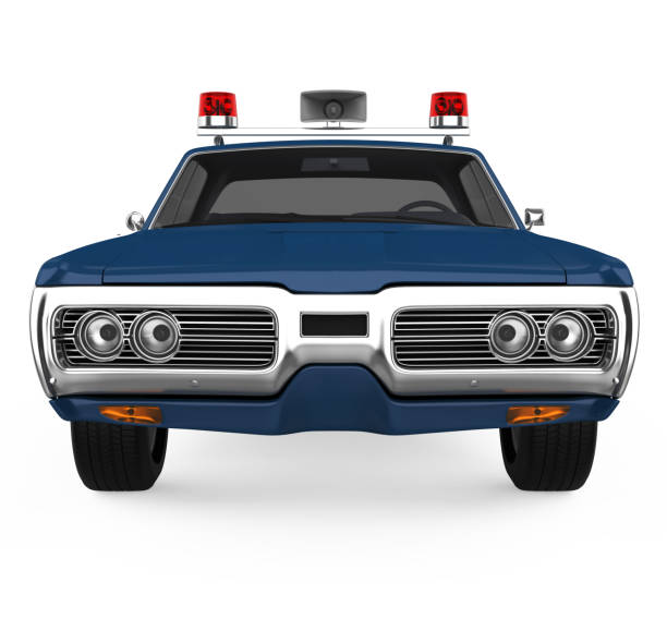 Vintage Police Car Isolated