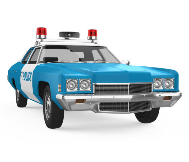istock Vintage Police Car Isolated 1313109980