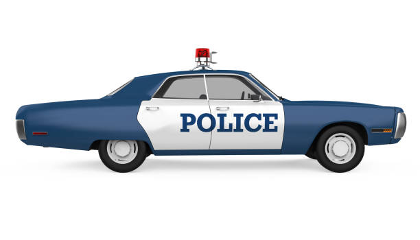 istock Vintage Police Car Isolated 1313110047