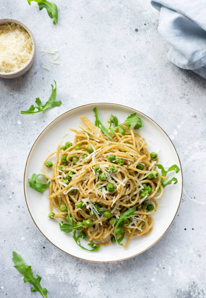 istock pasta spaghetti with green peas and avocado 1313111781