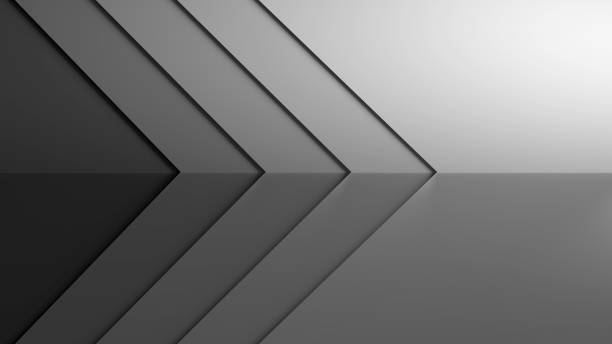3D Wallpaper Background Tone black and white Pointed to the right direction / 3D Scene