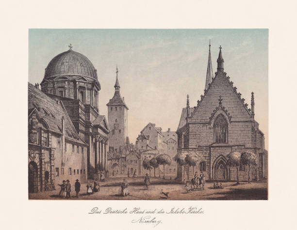 istock Historical view of Nuremberg, Franconia, Bavaria, Germany, chromolithograph, published 1868 1313115751